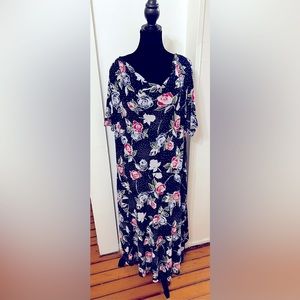 Drape neck maxi dress